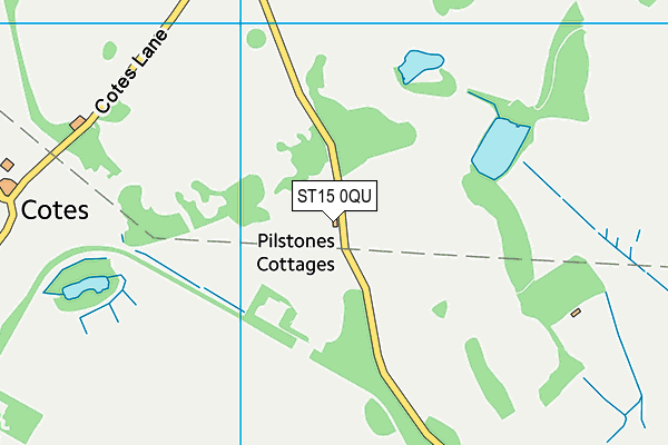 ST15 0QU map - OS VectorMap District (Ordnance Survey)