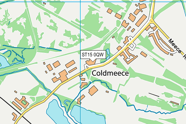 ST15 0QW map - OS VectorMap District (Ordnance Survey)