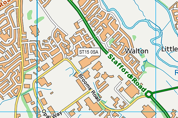 ST15 0SA map - OS VectorMap District (Ordnance Survey)