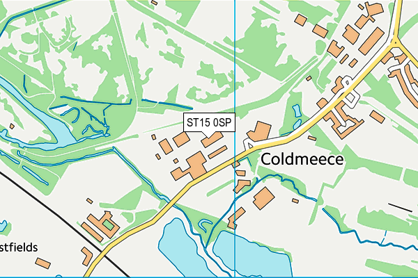 ST15 0SP map - OS VectorMap District (Ordnance Survey)