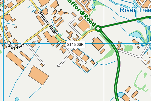 ST15 0SR map - OS VectorMap District (Ordnance Survey)