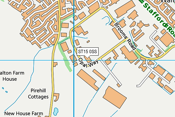 ST15 0SS map - OS VectorMap District (Ordnance Survey)