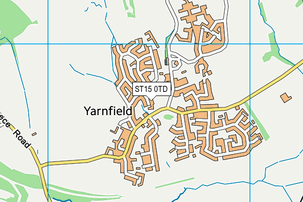 ST15 0TD map - OS VectorMap District (Ordnance Survey)