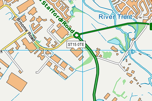 ST15 0TE map - OS VectorMap District (Ordnance Survey)