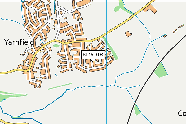 ST15 0TR map - OS VectorMap District (Ordnance Survey)