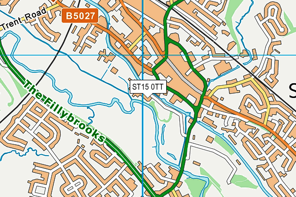 ST15 0TT map - OS VectorMap District (Ordnance Survey)