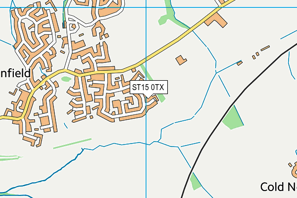 ST15 0TX map - OS VectorMap District (Ordnance Survey)