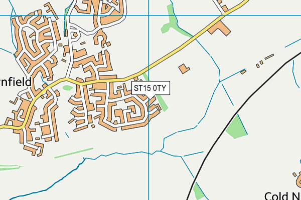 ST15 0TY map - OS VectorMap District (Ordnance Survey)