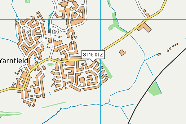 ST15 0TZ map - OS VectorMap District (Ordnance Survey)