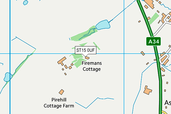 ST15 0UF map - OS VectorMap District (Ordnance Survey)