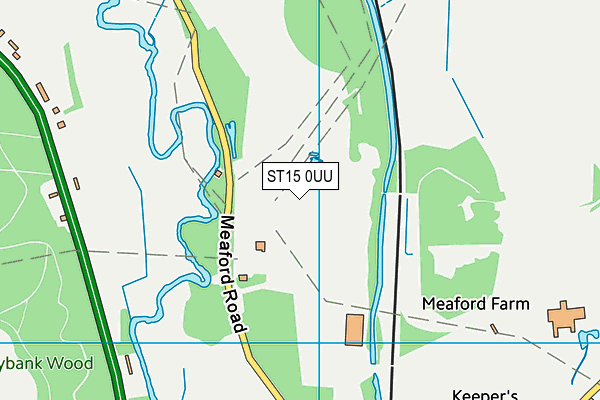 ST15 0UU map - OS VectorMap District (Ordnance Survey)