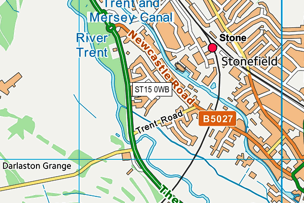 ST15 0WB map - OS VectorMap District (Ordnance Survey)