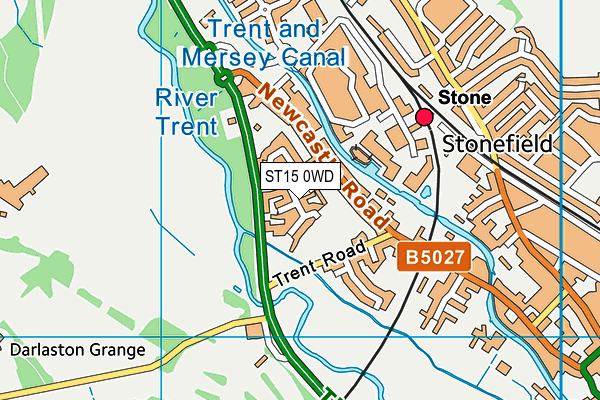 ST15 0WD map - OS VectorMap District (Ordnance Survey)