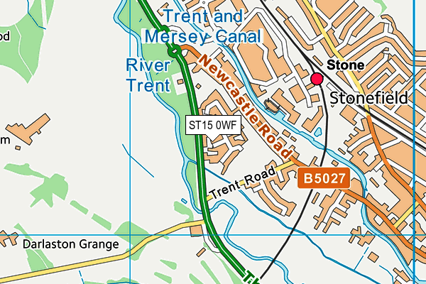 ST15 0WF map - OS VectorMap District (Ordnance Survey)