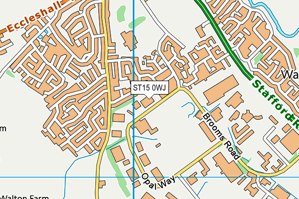 ST15 0WJ map - OS VectorMap District (Ordnance Survey)