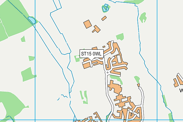 ST15 0WL map - OS VectorMap District (Ordnance Survey)