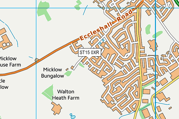 ST15 0XR map - OS VectorMap District (Ordnance Survey)