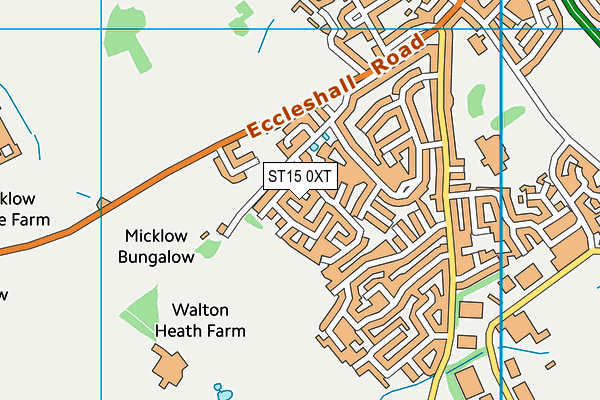 ST15 0XT map - OS VectorMap District (Ordnance Survey)
