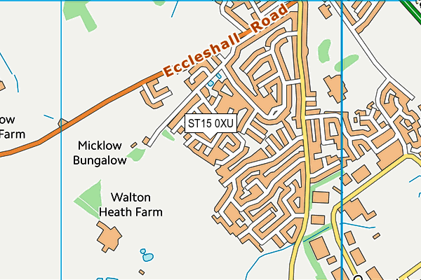 ST15 0XU map - OS VectorMap District (Ordnance Survey)