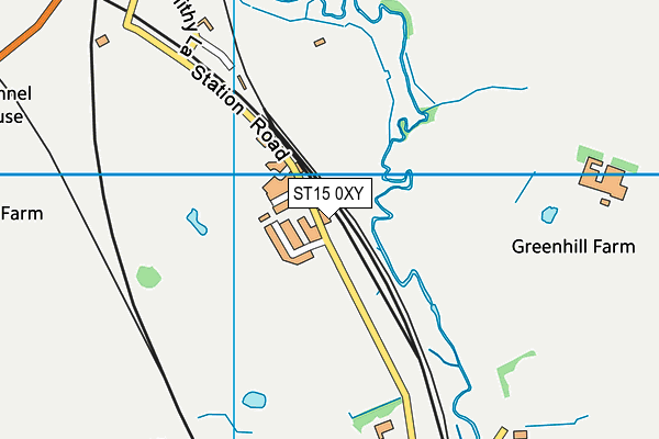 ST15 0XY map - OS VectorMap District (Ordnance Survey)