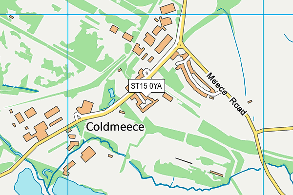 ST15 0YA map - OS VectorMap District (Ordnance Survey)