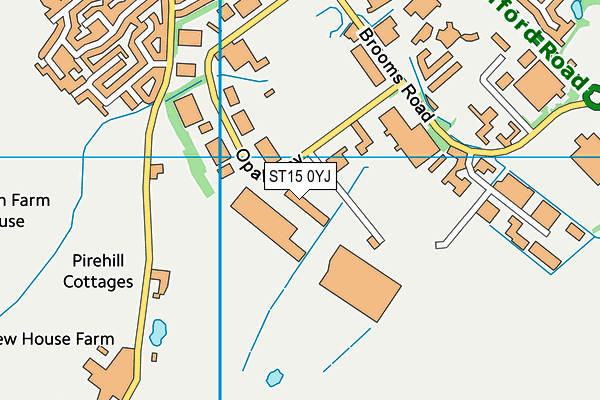 ST15 0YJ map - OS VectorMap District (Ordnance Survey)