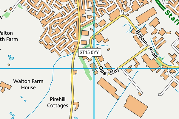 ST15 0YY map - OS VectorMap District (Ordnance Survey)