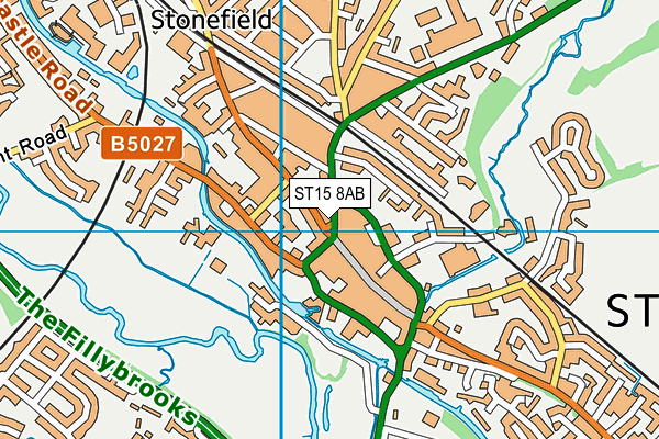 ST15 8AB map - OS VectorMap District (Ordnance Survey)