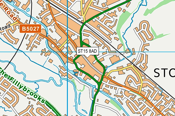 ST15 8AD map - OS VectorMap District (Ordnance Survey)