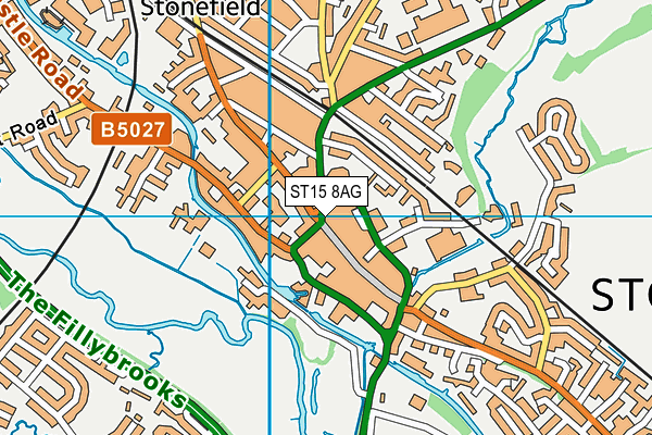 ST15 8AG map - OS VectorMap District (Ordnance Survey)