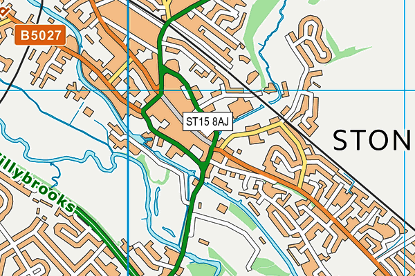 ST15 8AJ map - OS VectorMap District (Ordnance Survey)