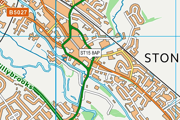 ST15 8AP map - OS VectorMap District (Ordnance Survey)