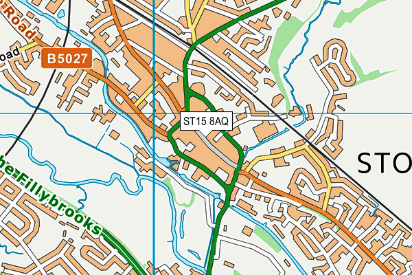 ST15 8AQ map - OS VectorMap District (Ordnance Survey)