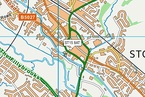 ST15 8AT map - OS VectorMap District (Ordnance Survey)
