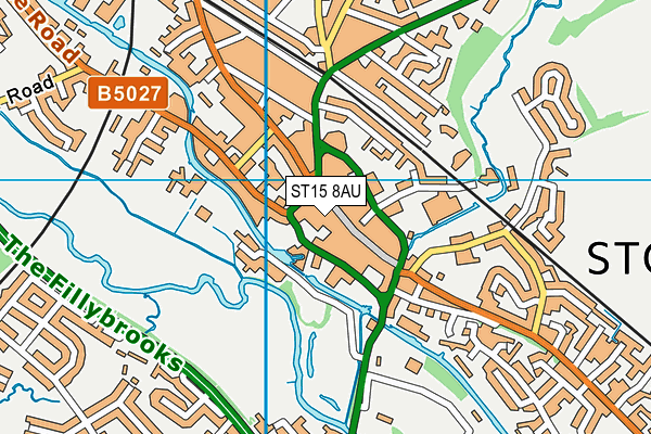 ST15 8AU map - OS VectorMap District (Ordnance Survey)
