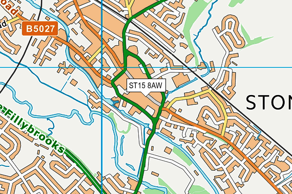 ST15 8AW map - OS VectorMap District (Ordnance Survey)