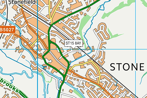 ST15 8AY map - OS VectorMap District (Ordnance Survey)