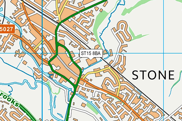ST15 8BA map - OS VectorMap District (Ordnance Survey)