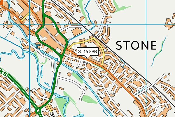ST15 8BB map - OS VectorMap District (Ordnance Survey)