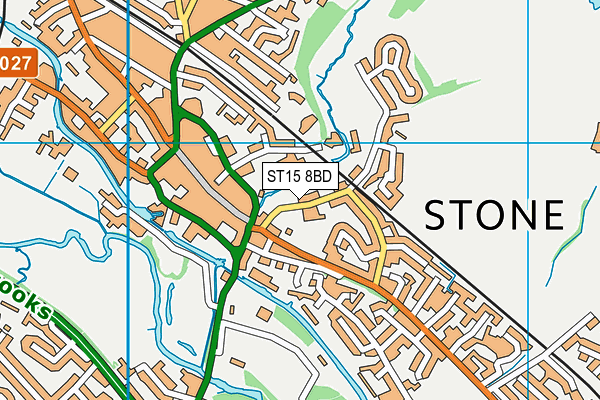 ST15 8BD map - OS VectorMap District (Ordnance Survey)