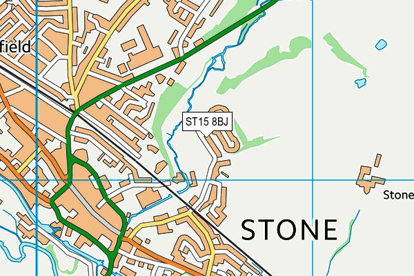 ST15 8BJ map - OS VectorMap District (Ordnance Survey)