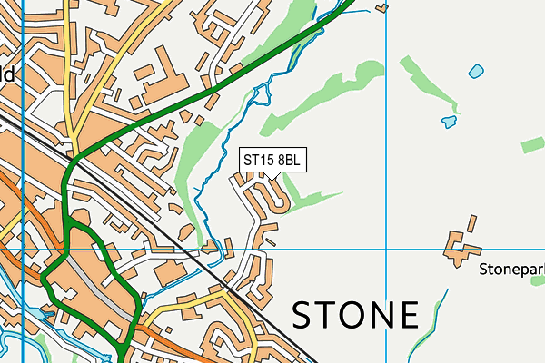 ST15 8BL map - OS VectorMap District (Ordnance Survey)
