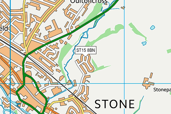 ST15 8BN map - OS VectorMap District (Ordnance Survey)