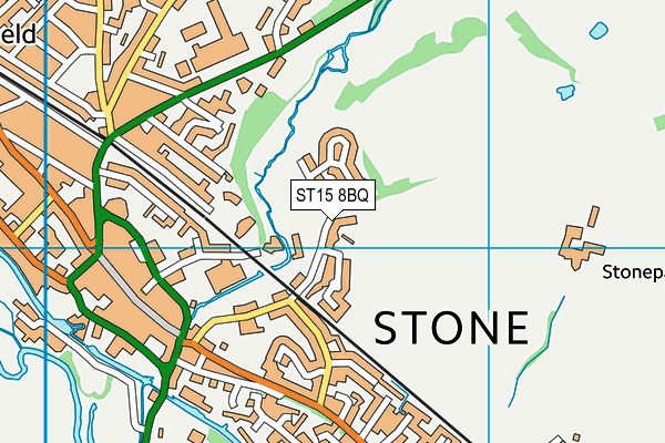 ST15 8BQ map - OS VectorMap District (Ordnance Survey)