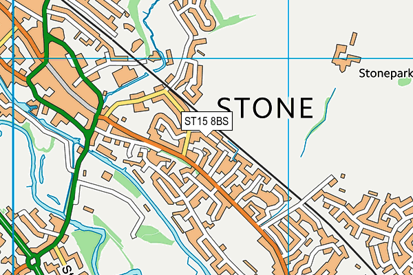 ST15 8BS map - OS VectorMap District (Ordnance Survey)