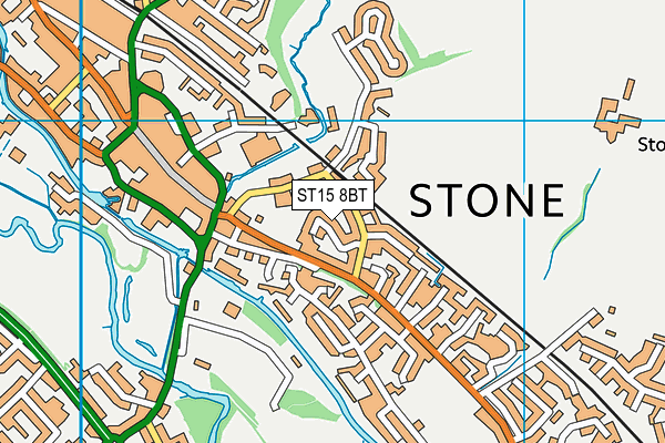 ST15 8BT map - OS VectorMap District (Ordnance Survey)