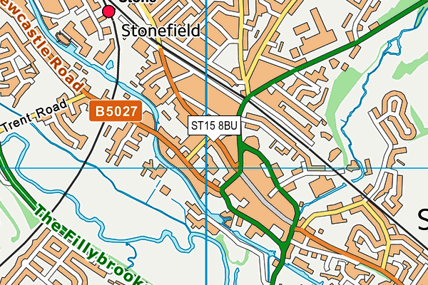 ST15 8BU map - OS VectorMap District (Ordnance Survey)