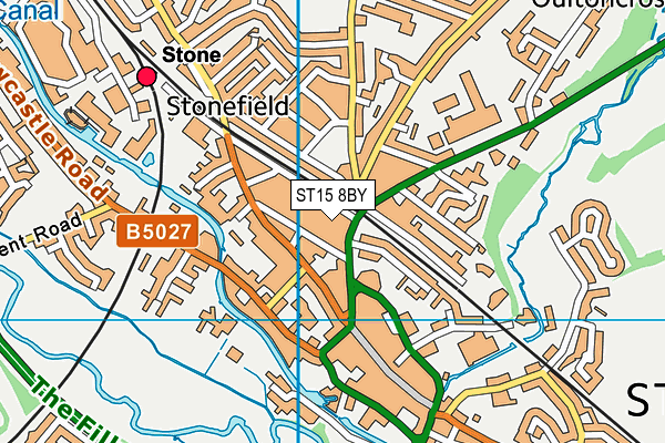 ST15 8BY map - OS VectorMap District (Ordnance Survey)