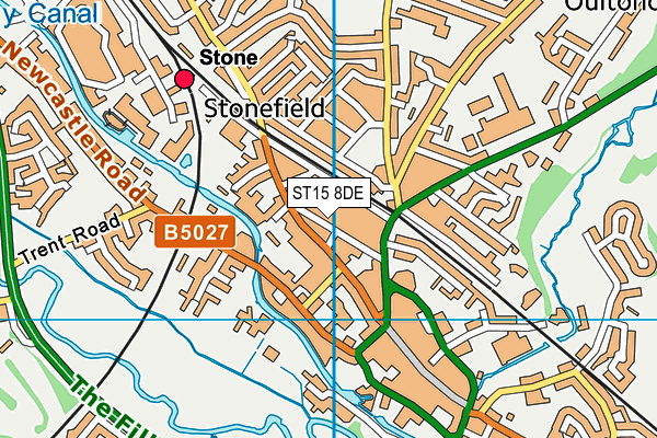 ST15 8DE map - OS VectorMap District (Ordnance Survey)