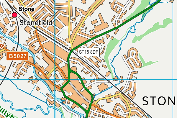 ST15 8DF map - OS VectorMap District (Ordnance Survey)